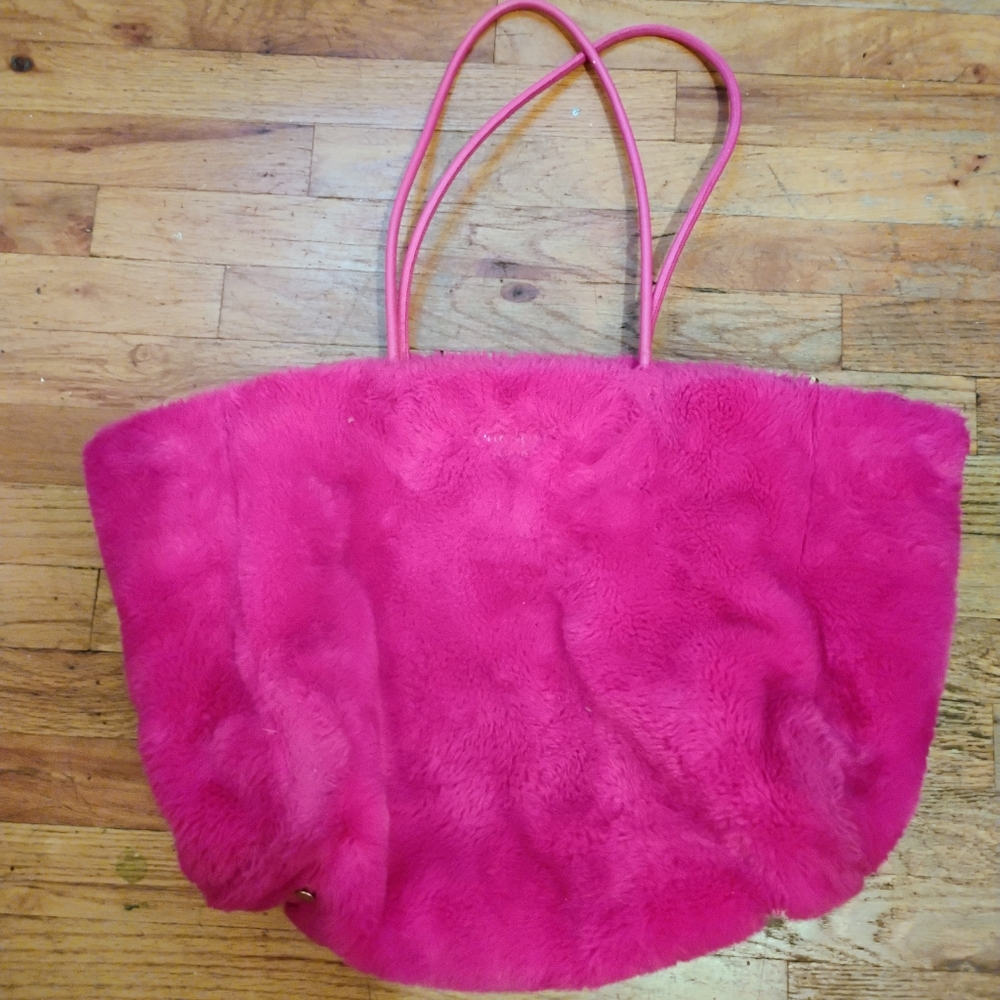 Kate Spade Pink Faux Fur Tote Bag